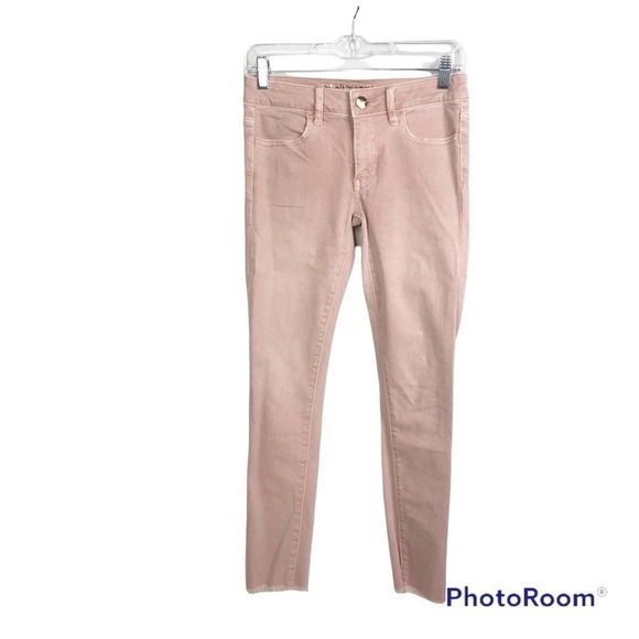 American Eagle Outfitters jeggings crop in pale pink size 2 - Picture 2 of 8